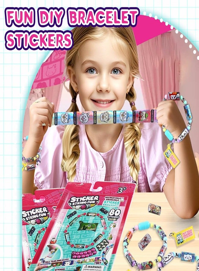 PATPAT DIY Sticker Rolls Bracelet For Kids Girls DIY Cartoon Stickers Bracelet Making Kit With Spacer Beads Carry-On Bracelets Stickers Decorative Free Making Kit Children's Day Gift, Multicolour - Image 5